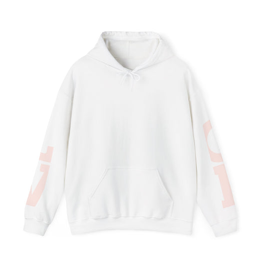 LOVE Hoodie — Minimal Pink Lettering Pullover