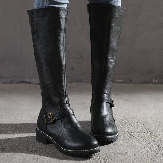 GEORGINA | CLASSIC BUCKLE KNEE-HIGH BOOTS FOR WOMEN