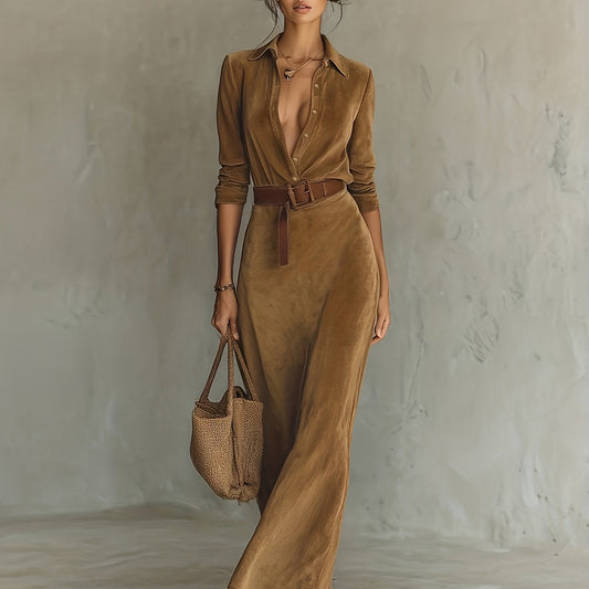 DJANNA - SINGLE-BREASTED BELTED DRESS