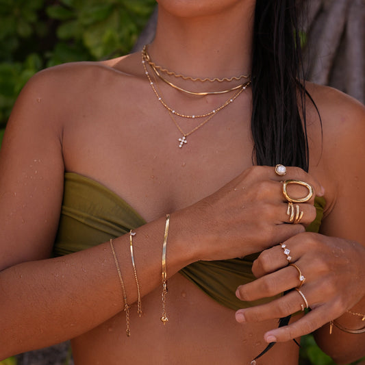 Tereza – Collana dorata delicata con dettaglio rotondo