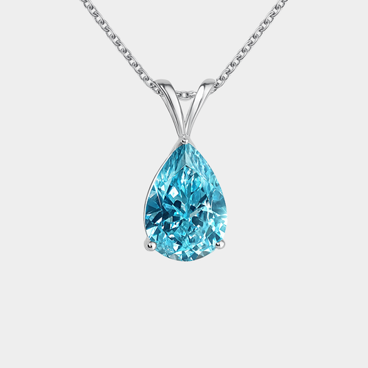 Melina – Collana in argento con pendente azzurro chiaro