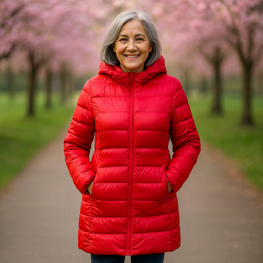 HELSA LONG TRANSITIONAL PADDED JACKET | RED