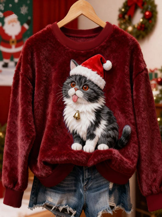 FROST | CHRISTMAS CAT FLANNEL HOODIE