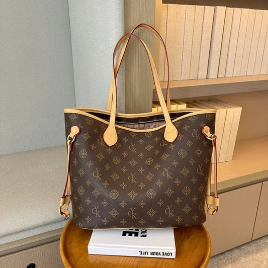 Vintage Leather Luxury Tote | Designer Crossbody Shopper Bag for Women