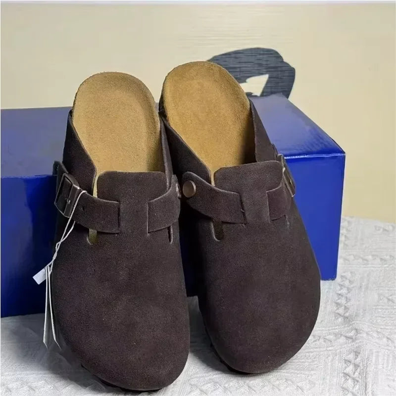 Retro Leather Mule Sandals for Women & Men | Casual Anti-Slip Beach Shoes – Elisa London