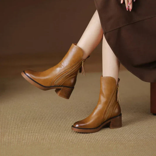 LEONIRA™ | LEATHER ANKLE BOOTS