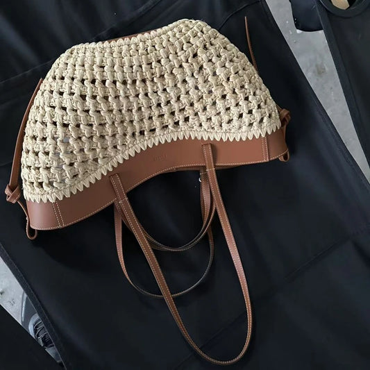 Retro Woven Tote Bag for Women | Large Boho Shoulder Handbag – Elisa London
