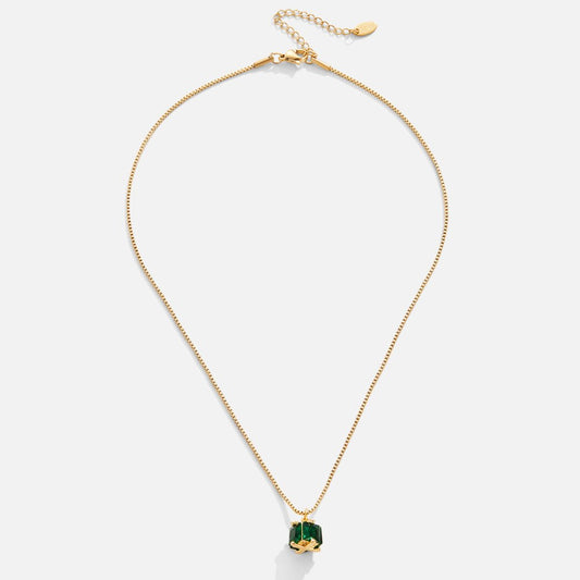 Katharina – Collana dorata con pietra verde