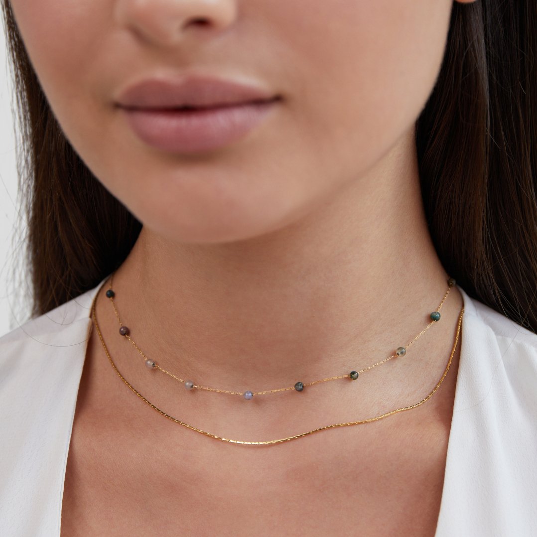 Helga – Double-Layer Necklace with Small Colorful Details