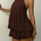 Elegant Backless Halter Tie Waist Mini Dress