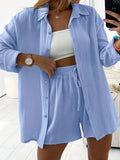 Women’s Cotton 2-Piece Lounge Set – Shirt & Shorts