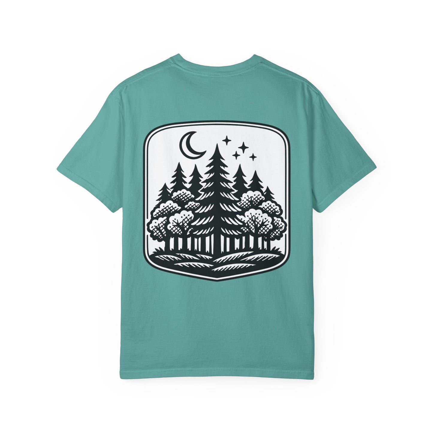 Nature Camp T-Shirt — Forest Night Badge Graphic
