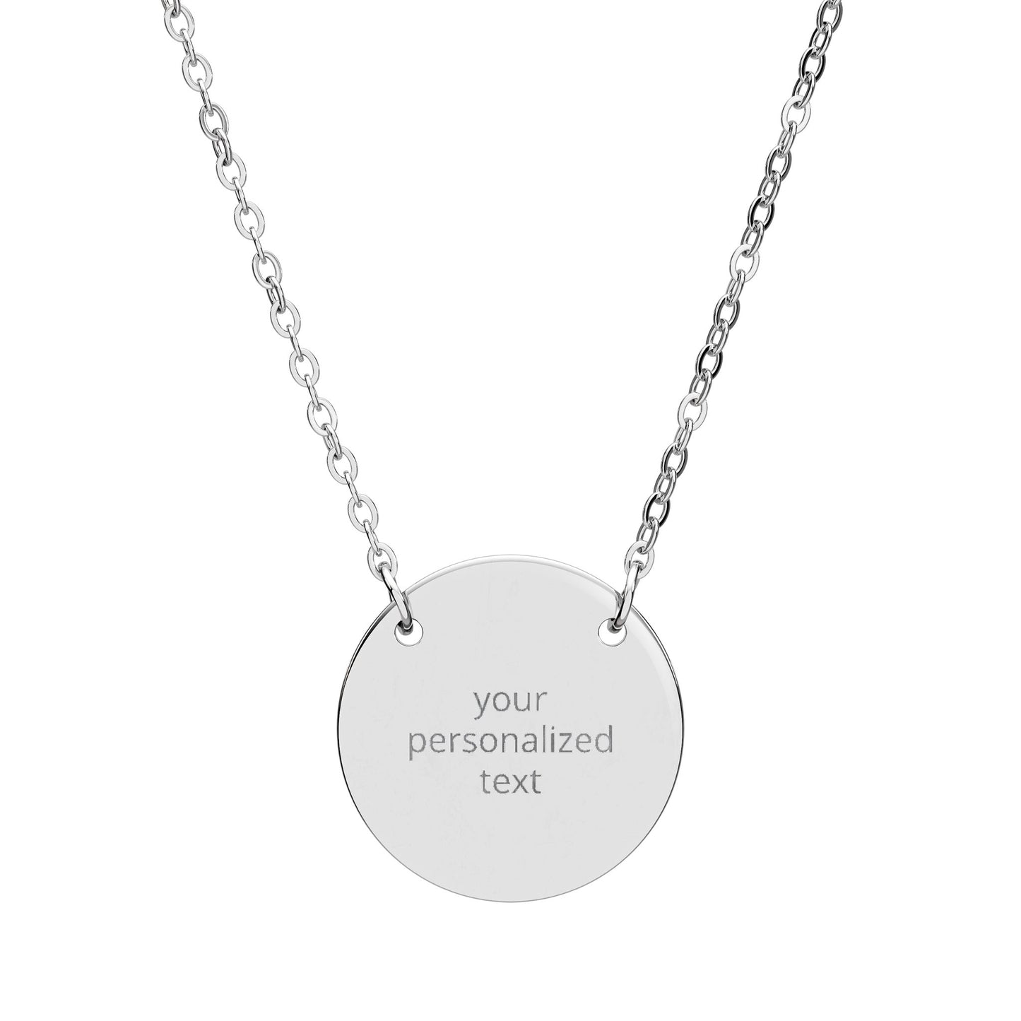 Personalized Engraved Circle Necklace – Custom Name/Date Pendant
