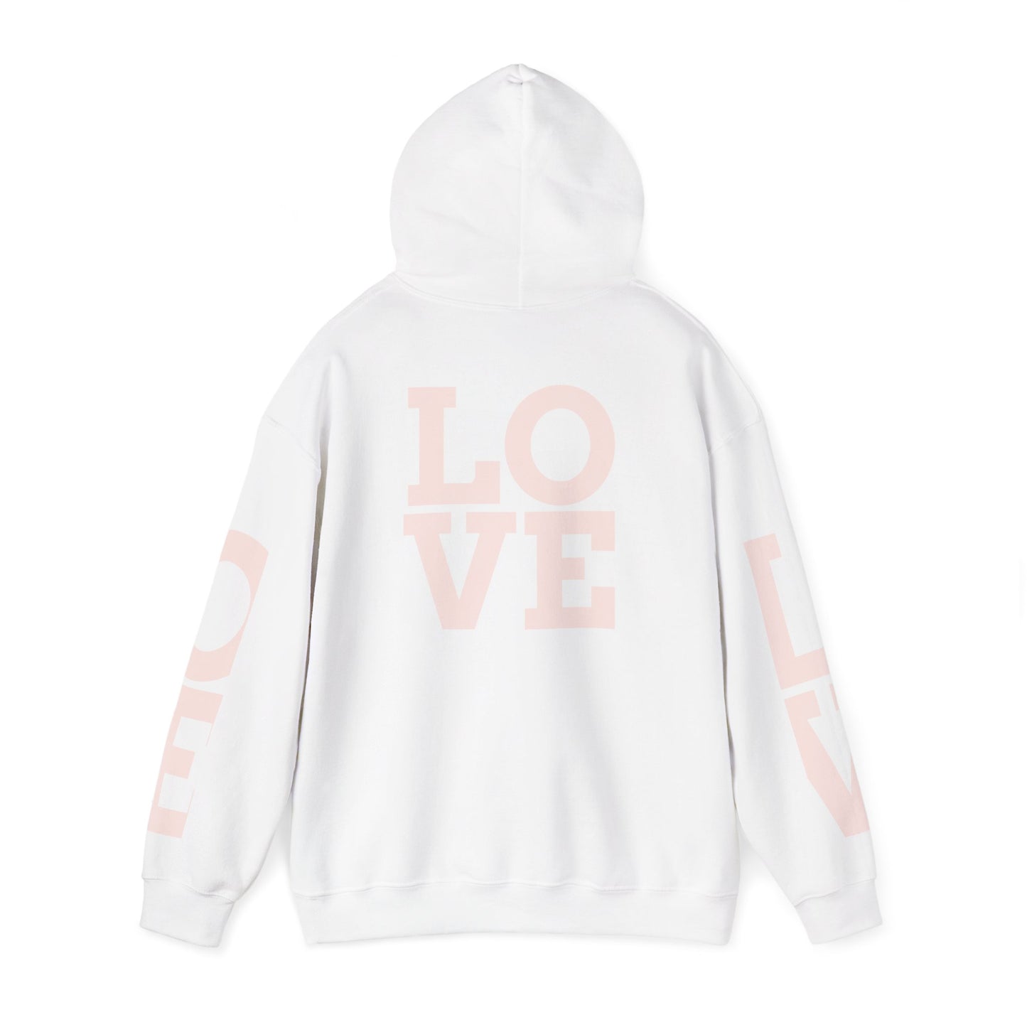 LOVE Hoodie — Minimal Pink Lettering Pullover