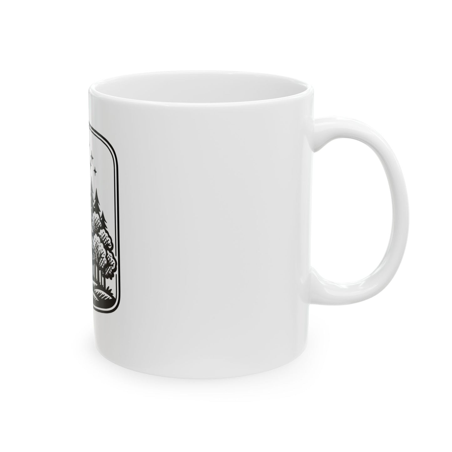 Night Forest Ceramic Mug — Moon & Stars Woodland Coffee Cup (11oz/15oz)
