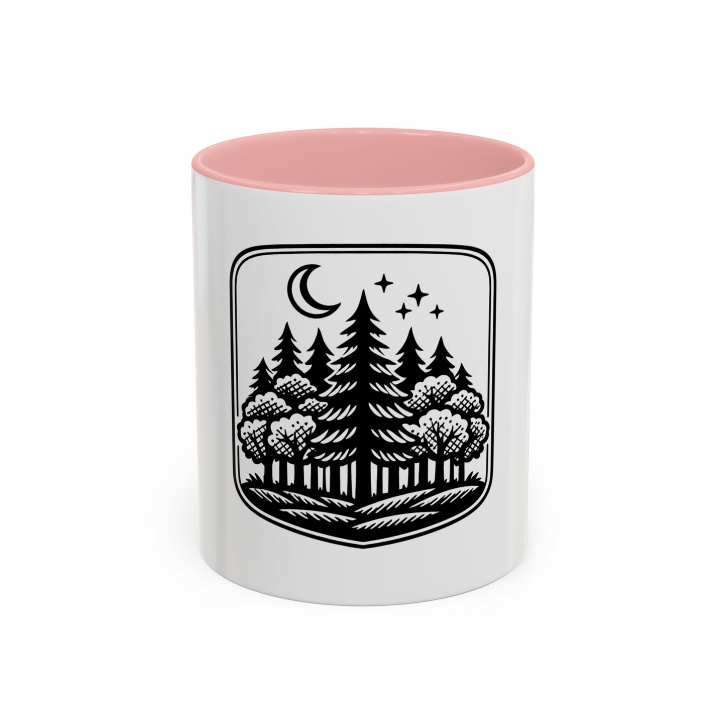 Forest Night Coffee Mug — Moon & Pines Accent Ceramic Mug