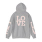 LOVE Hoodie — Minimal Pink Lettering Pullover
