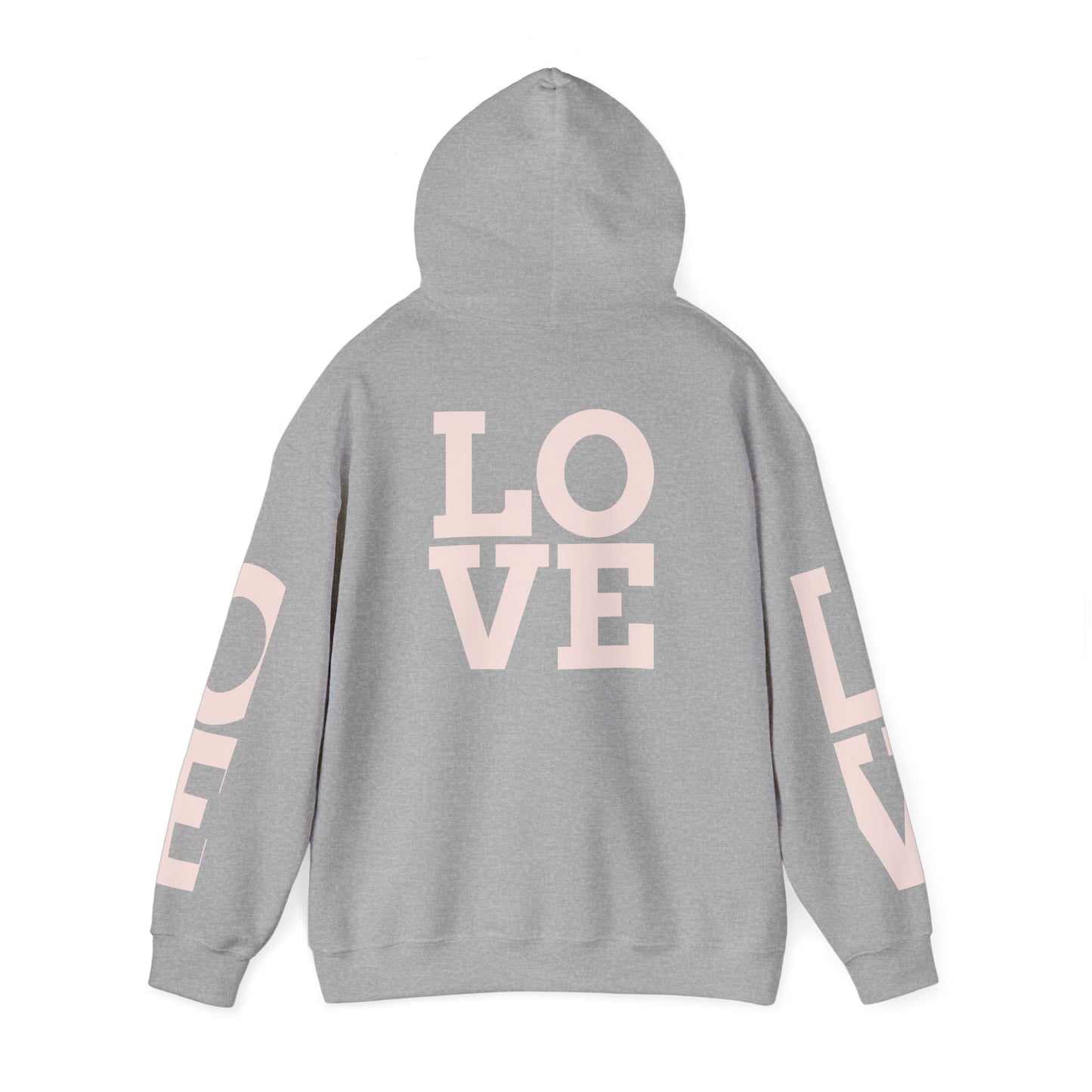 LOVE Hoodie — Minimal Pink Lettering Pullover