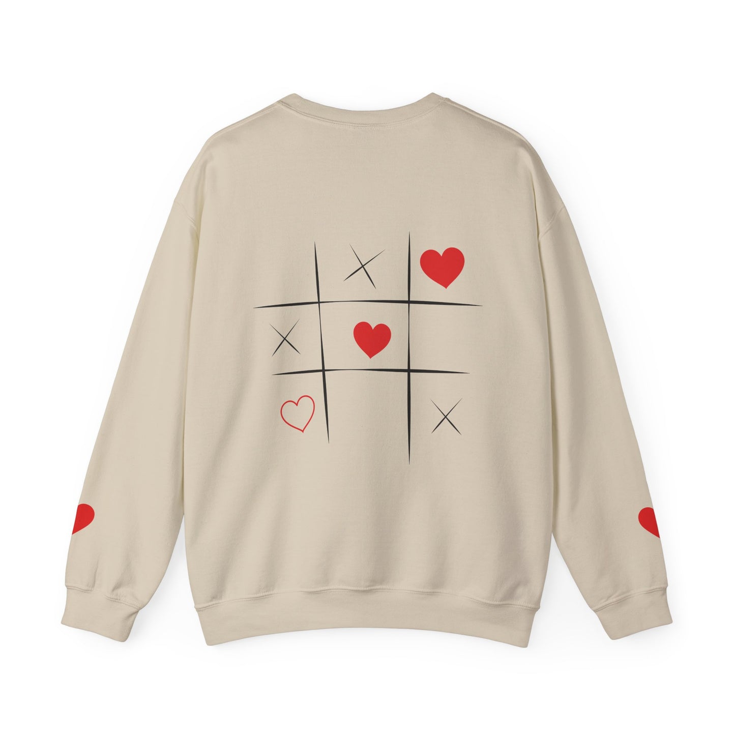Valentine Heart Tic-Tac-Toe Crewneck Sweatshirt