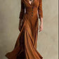 ELOWENNA | ELEGANT BUTTON-FRONT COLLAR DRESS WITH 7/8 SLEEVE