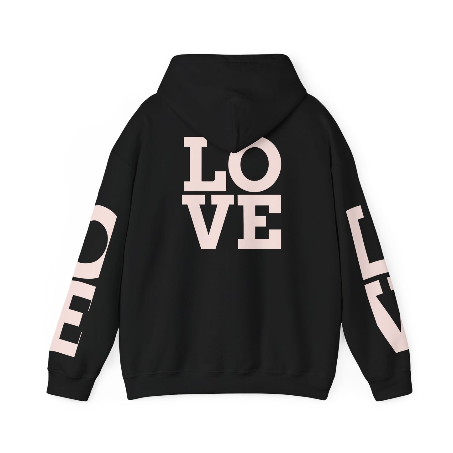 LOVE Hoodie — Minimal Pink Lettering Pullover