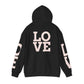 LOVE Hoodie — Minimal Pink Lettering Pullover