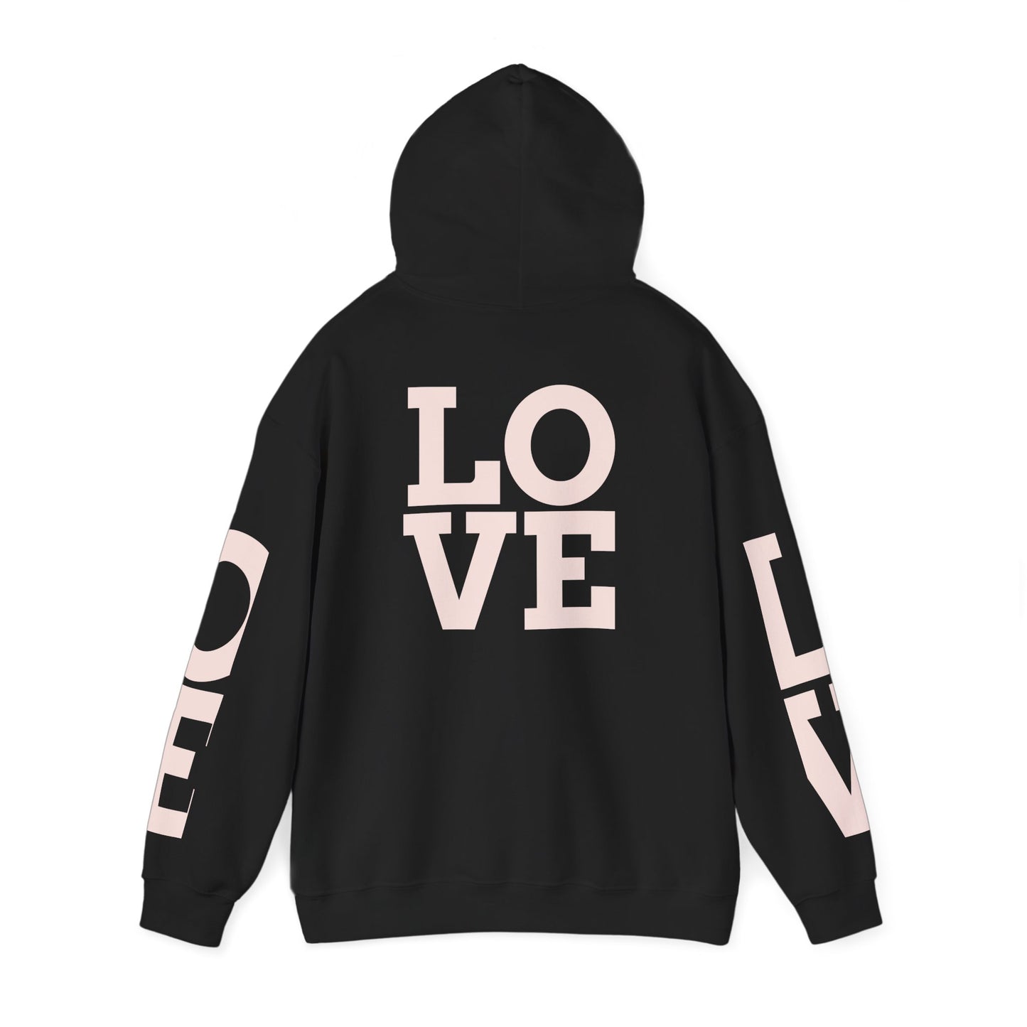LOVE Hoodie — Minimal Pink Lettering Pullover
