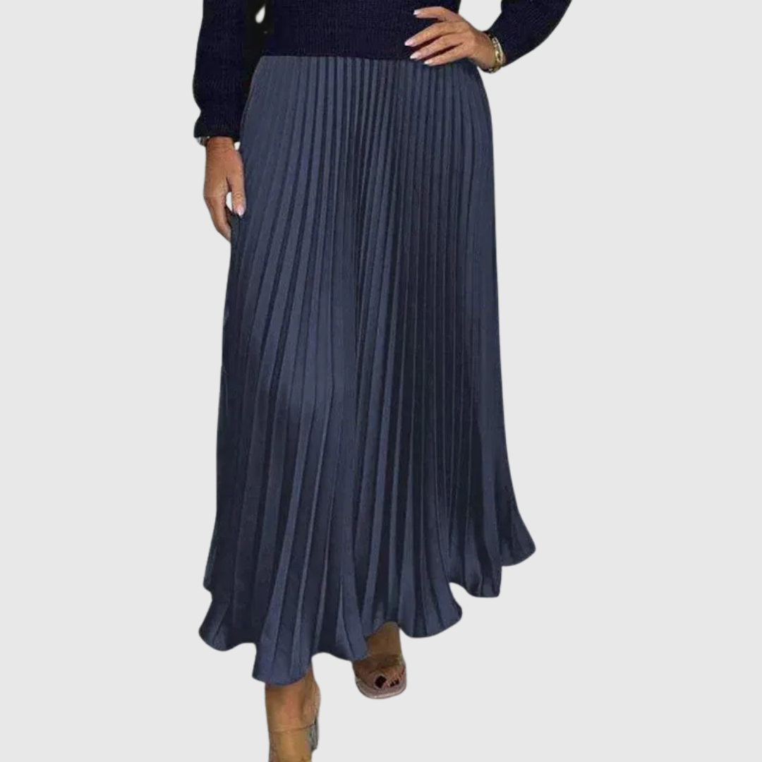 ALARICE | MAXI DRESS WITH SWEATER & PLEATED SKIRT