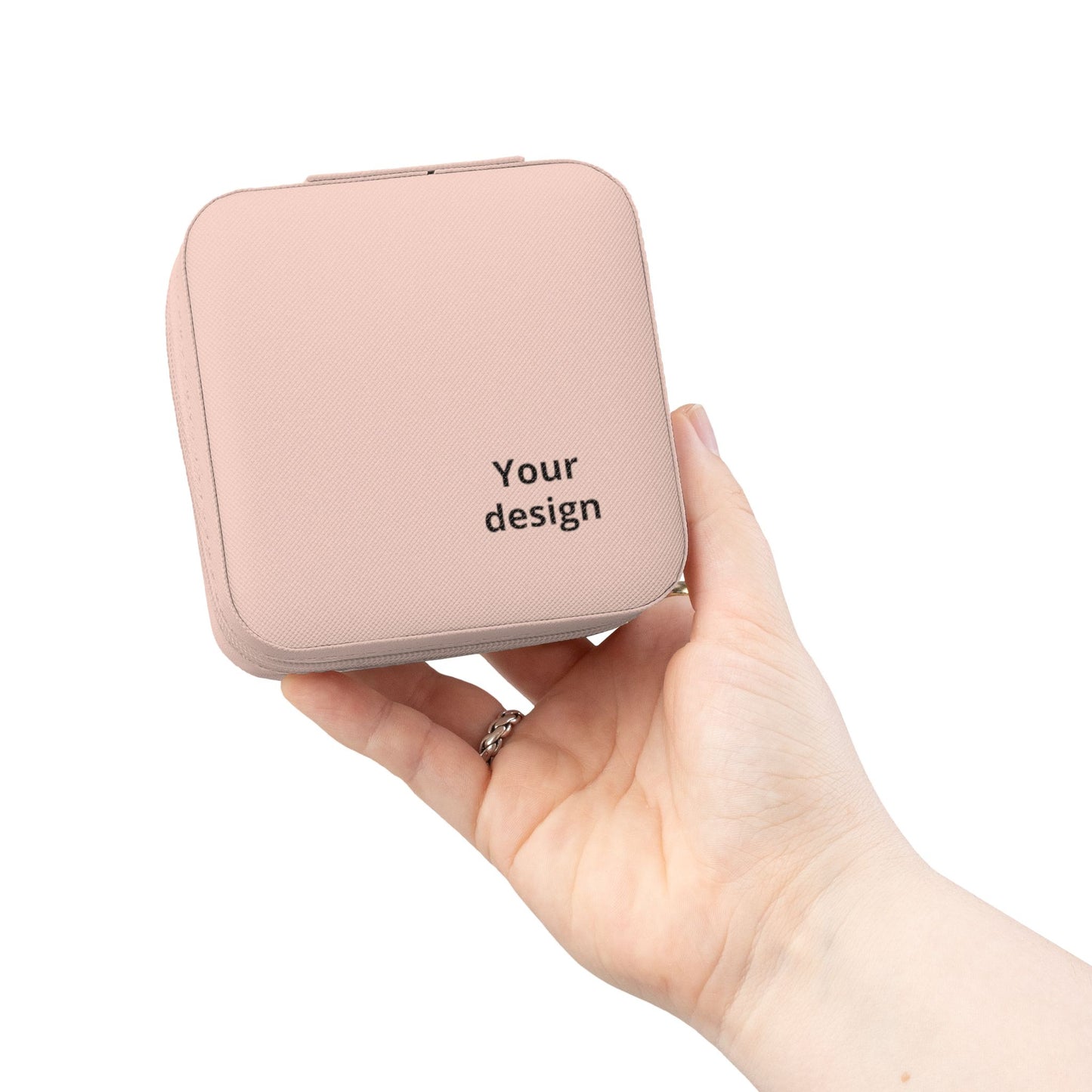 Compact Jewelry Travel Case — Portable Pink Organizer for Rings, Earrings & Necklaces