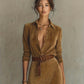 DJANNA - SINGLE-BREASTED BELTED DRESS