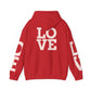 LOVE Hoodie — Minimal Pink Lettering Pullover
