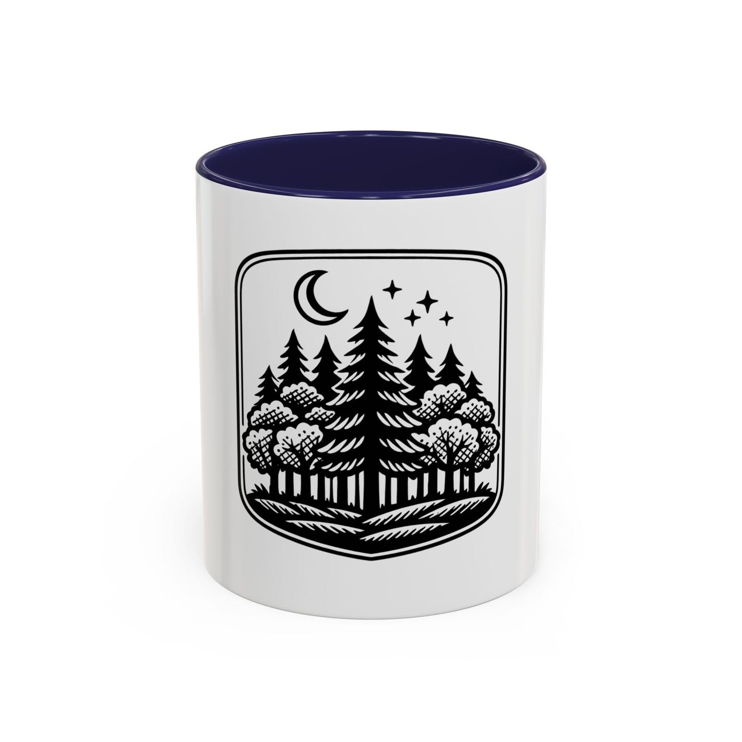 Forest Night Coffee Mug — Moon & Pines Accent Ceramic Mug