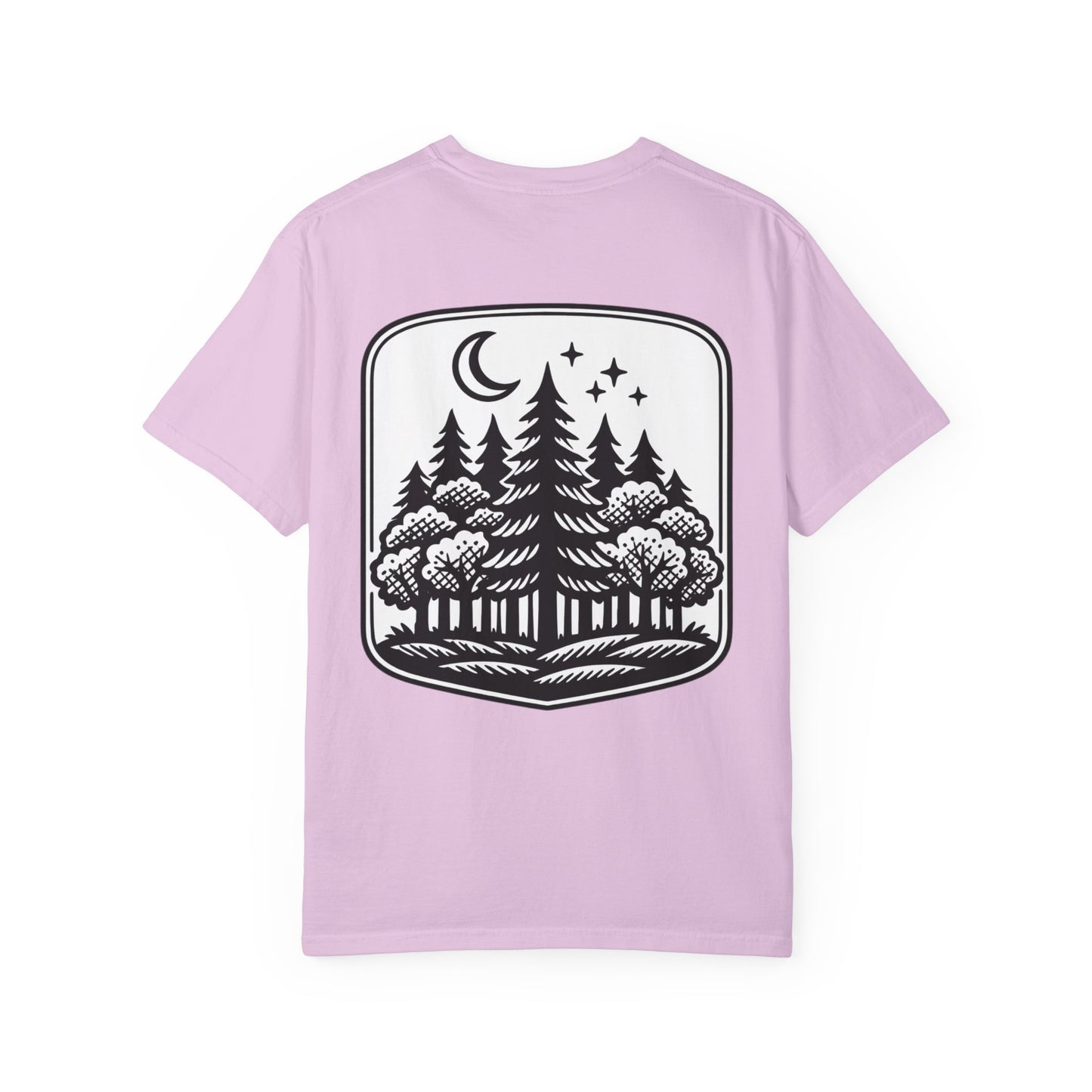 Nature Camp T-Shirt — Forest Night Badge Graphic