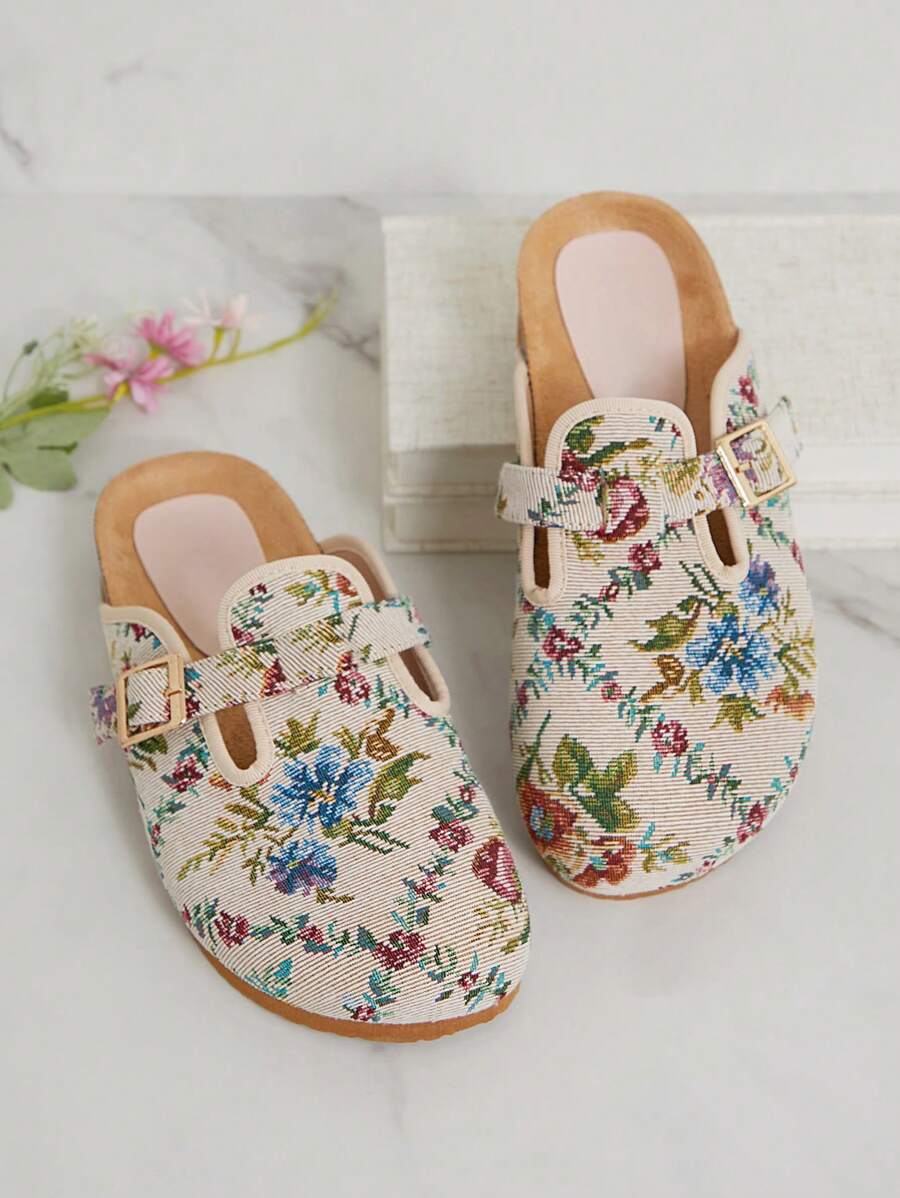 Women’s Cork Footbed Slide Clogs with Adjustable Buckle Strap | Comfortable Everyday Sandals
