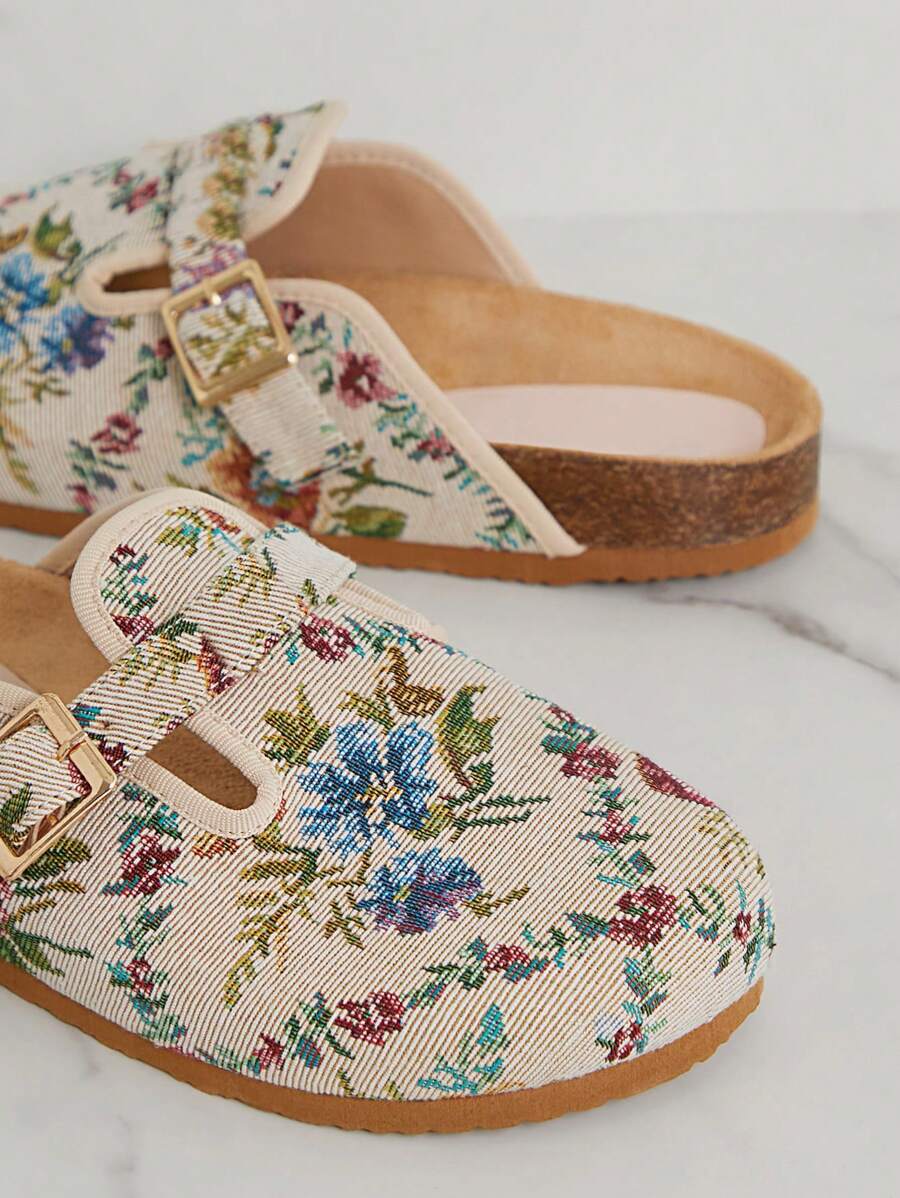 Women’s Cork Footbed Slide Clogs with Adjustable Buckle Strap | Comfortable Everyday Sandals