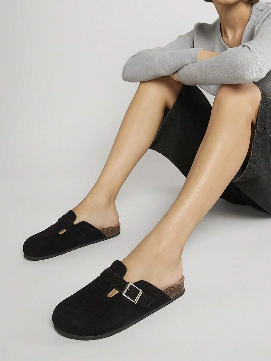 Women’s Cork Footbed Slide Clogs with Adjustable Buckle Strap | Comfortable Everyday Sandals