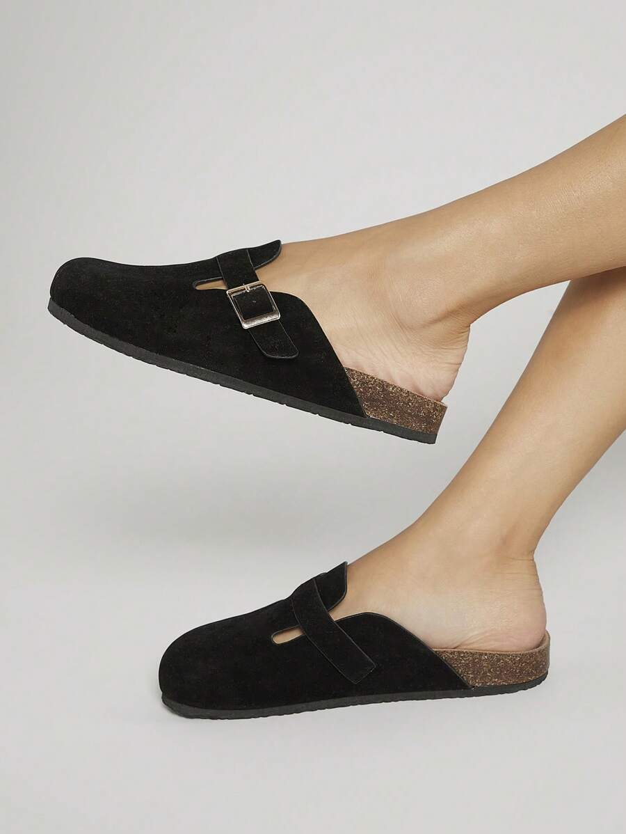 Women’s Cork Footbed Slide Clogs with Adjustable Buckle Strap | Comfortable Everyday Sandals