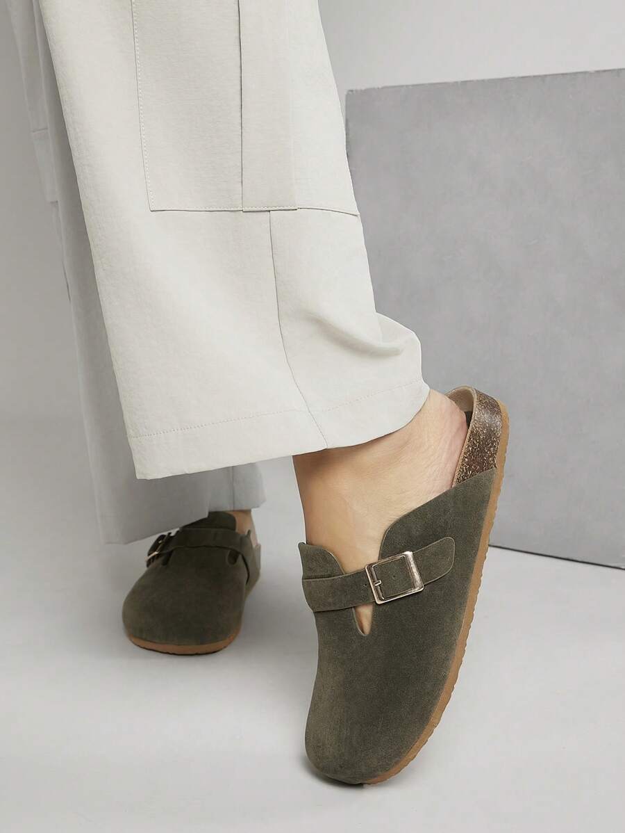 Women’s Cork Footbed Slide Clogs with Adjustable Buckle Strap | Comfortable Everyday Sandals