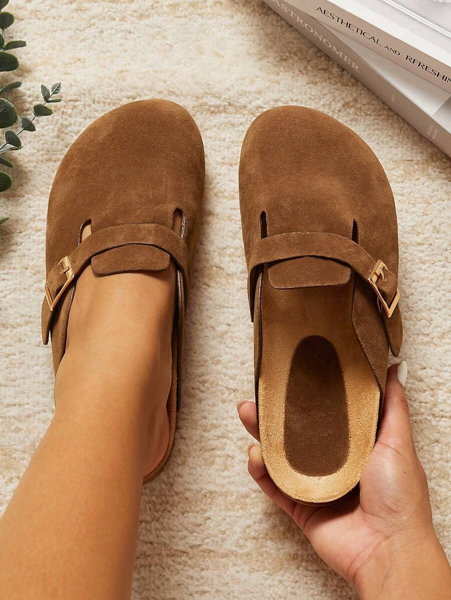 Women’s Cork Footbed Slide Clogs with Adjustable Buckle Strap | Comfortable Everyday Sandals