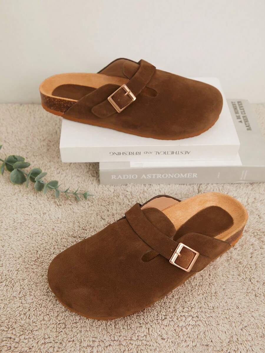 Women’s Cork Footbed Slide Clogs with Adjustable Buckle Strap | Comfortable Everyday Sandals