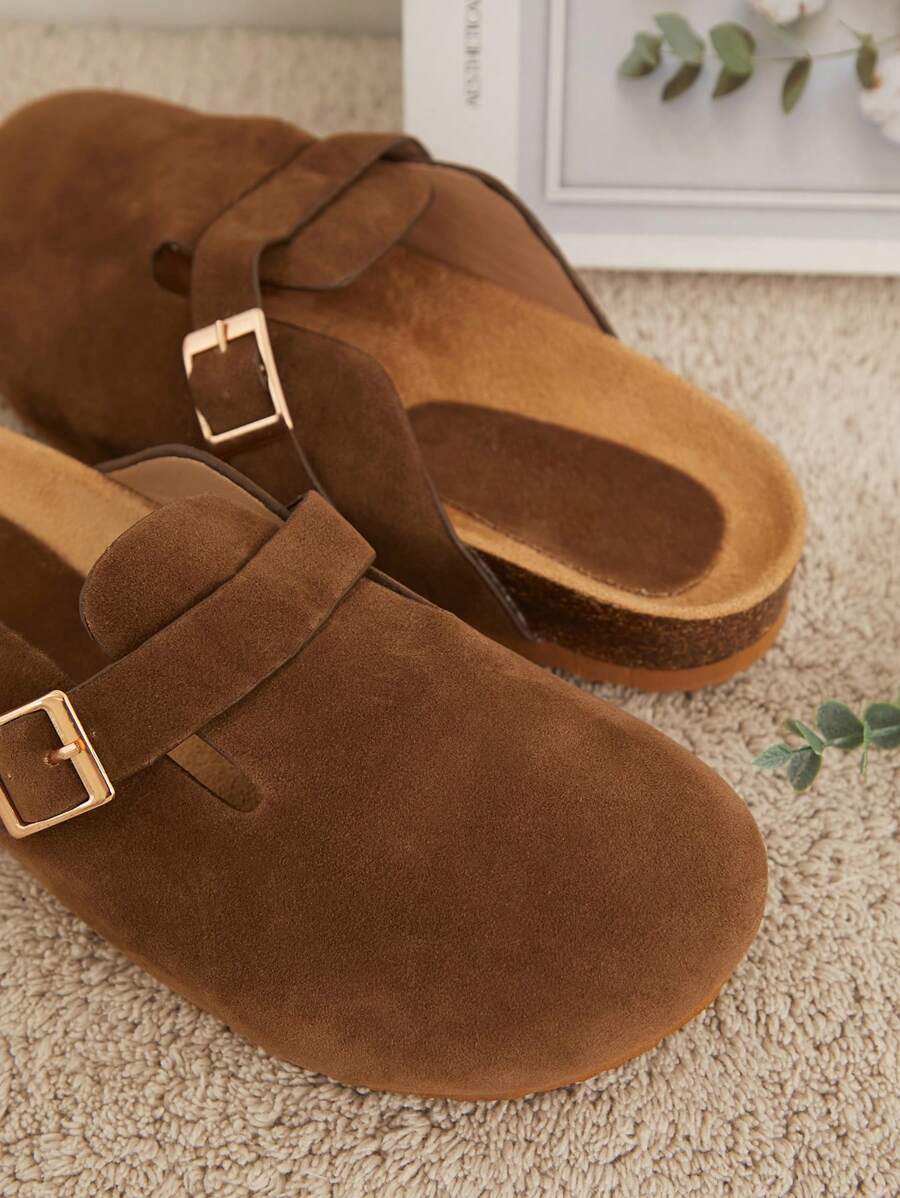Women’s Cork Footbed Slide Clogs with Adjustable Buckle Strap | Comfortable Everyday Sandals