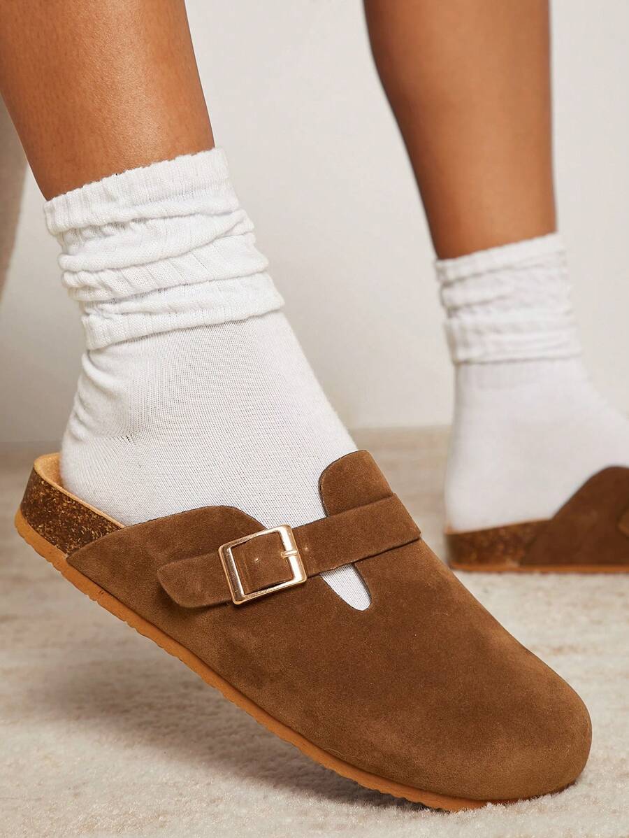 Women’s Cork Footbed Slide Clogs with Adjustable Buckle Strap | Comfortable Everyday Sandals