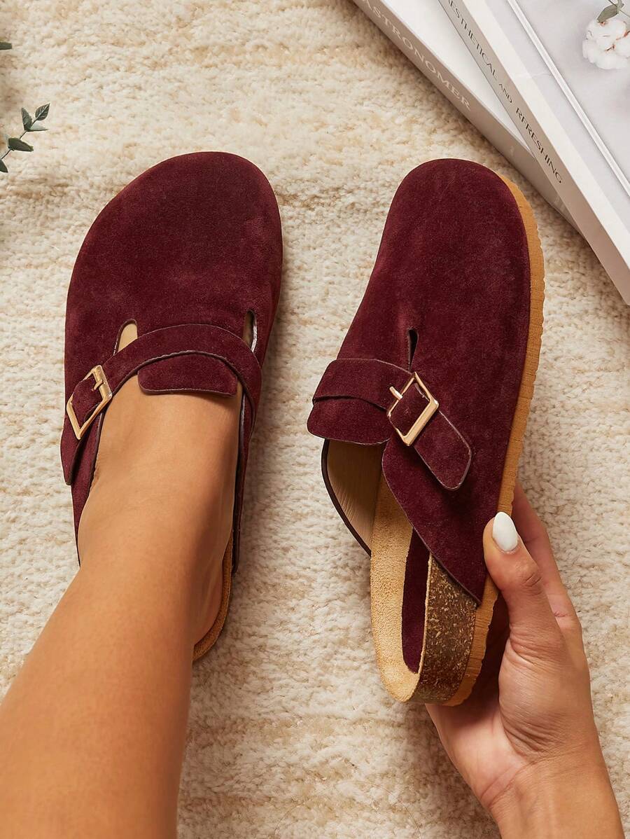 Women’s Cork Footbed Slide Clogs with Adjustable Buckle Strap | Comfortable Everyday Sandals