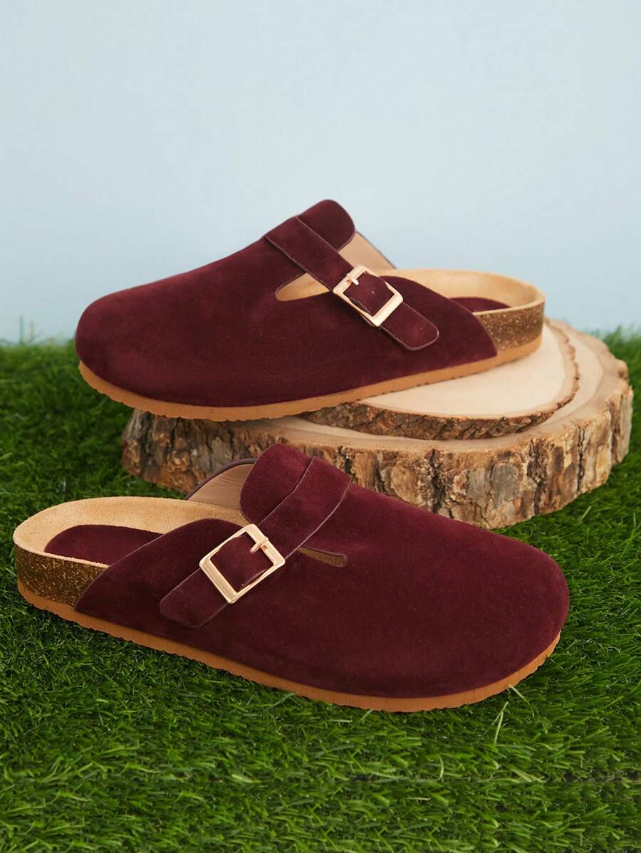 Women’s Cork Footbed Slide Clogs with Adjustable Buckle Strap | Comfortable Everyday Sandals