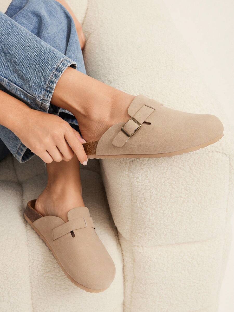 Women’s Cork Footbed Slide Clogs with Adjustable Buckle Strap | Comfortable Everyday Sandals