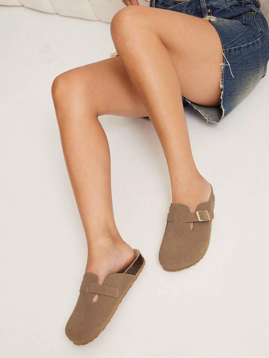Women’s Cork Footbed Slide Clogs with Adjustable Buckle Strap | Comfortable Everyday Sandals