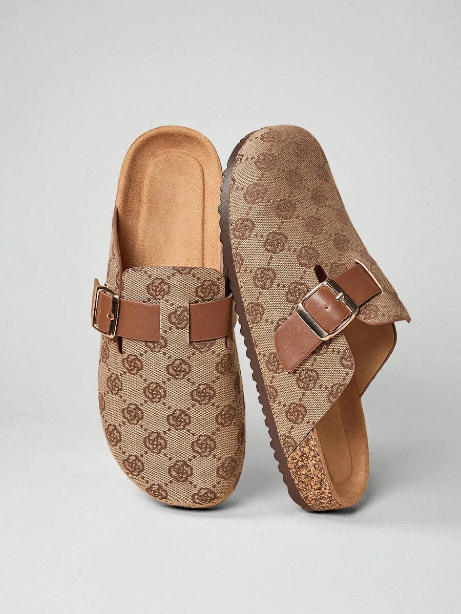 Women’s Cork Footbed Slide Clogs with Adjustable Buckle Strap | Comfortable Everyday Sandals