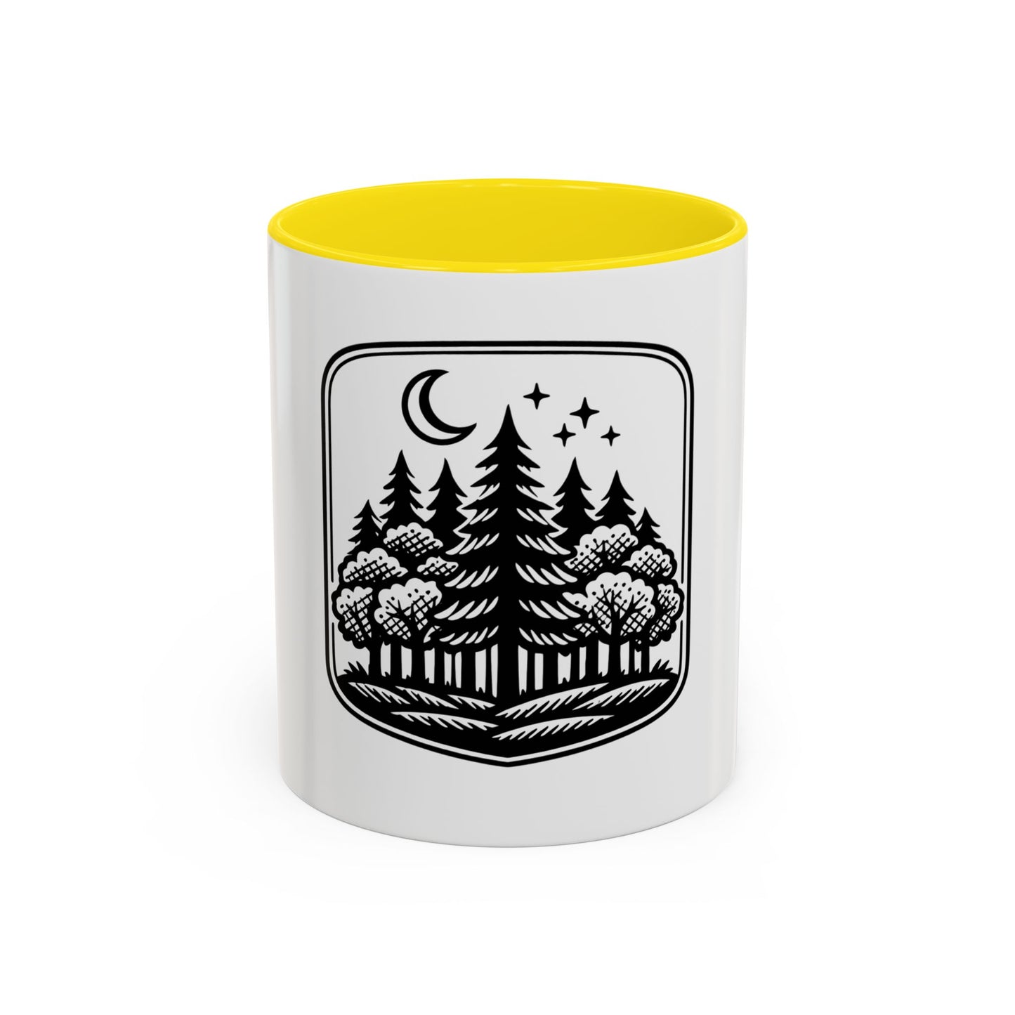 Forest Night Coffee Mug — Moon & Pines Accent Ceramic Mug