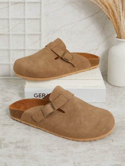 Women’s Cork Footbed Slide Clogs with Adjustable Buckle Strap | Comfortable Everyday Sandals