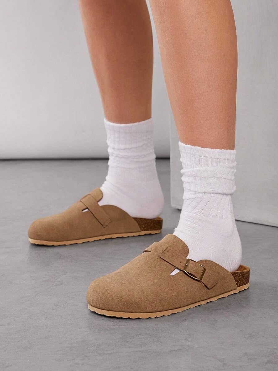 Women’s Cork Footbed Slide Clogs with Adjustable Buckle Strap | Comfortable Everyday Sandals